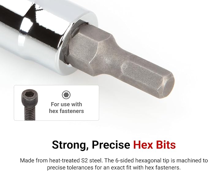 TEKTON 1/4 in Drive Hex Bit Socket Set with Rail, 10-Piece (5/64-5/16 in) | SHB90105