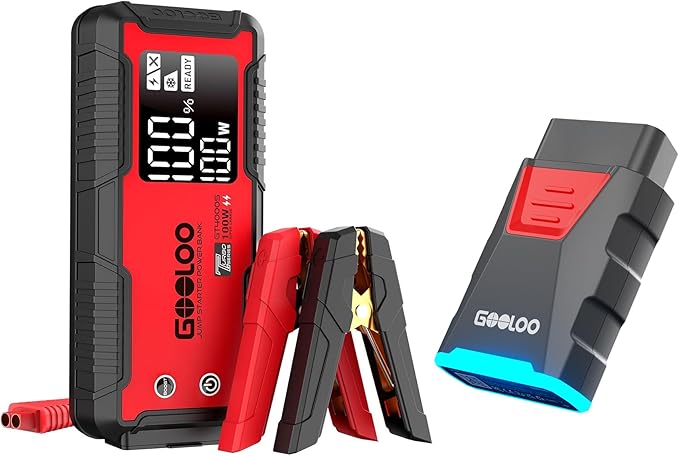 GOOLOO DS100 OBD2 Scanner Bluetooth & GOOLOO GT4000S Jump Starter