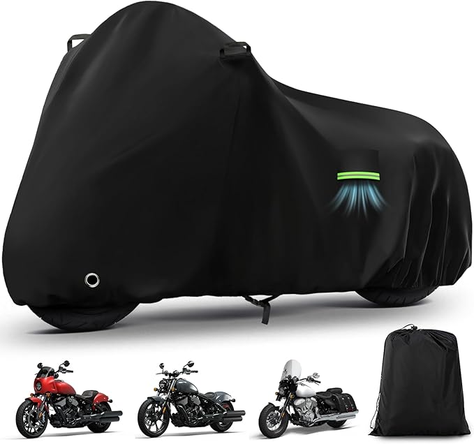 Motorcycle Cover Waterproof for Yamaha R1 R3 R6 R7 R9, Heavy Duty Outdoor Sun Rain Snow UV Dust All Weather Protection Motorbike Cover with Soft Cotton Lining & Lock Hole