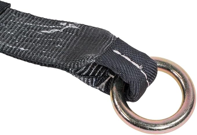 Mytee Products 2" x 120" Car Tie Down Straps for Trailer with Flat Hook - 3333 LB WLL Black Lasso Style Tire Straps for Car Trailer with Ratchets - Vehicle Tie Down Wheel Straps for Hauling Cars