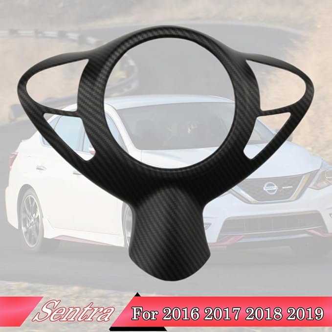 Steering Wheel Button Frame,for Nissan Sentra 2016 2017 2018 2019 - ABS Matte Carbon Fiber Sport Steering Wheel Frame Cover Steering Wheel Button Wrap Accessories