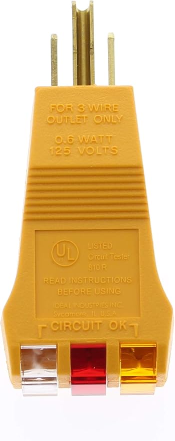 IDEAL INDUSTRIES INC. 61-035 E-Z Check Receptacle Tester, 120VAC