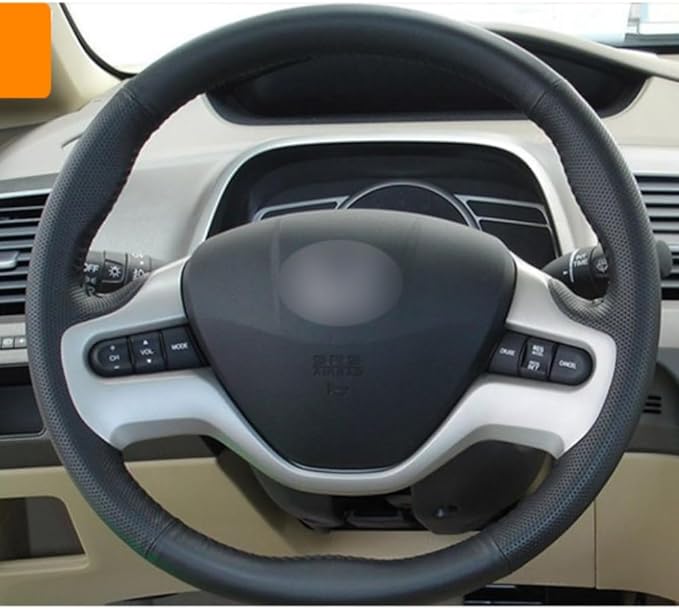 Carbon Fiber Style Replacement Steering Wheel Trim Cover Frame ABS Decal Interior Moulding Accessories Fit for Honda Civic 2006 2007 2008 2009 2010 2011 (A-Silvery)