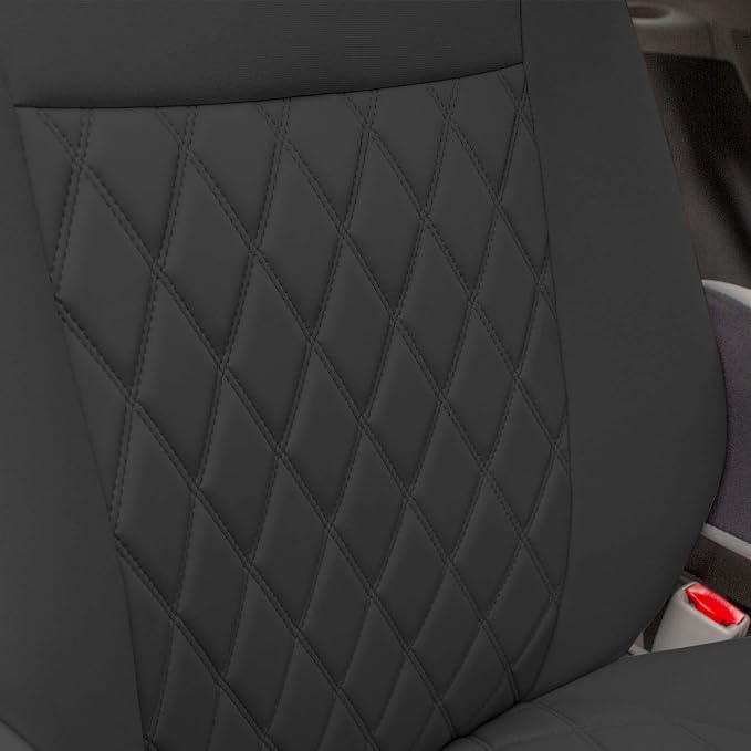 FH Group Custom Fit Car Seat Covers Specifically Made for 2011-2020 Toyota Sienna 7-8 Seater with Ultraflex Neoprene Water Resistant Automotive Seat Covers - Front Set Black