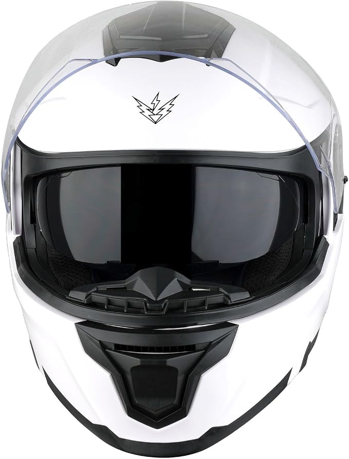 1Storm Motorcycle Street Bike Modular/Flip up Dual Visor Sun Shield Full Face Helmet HJK920