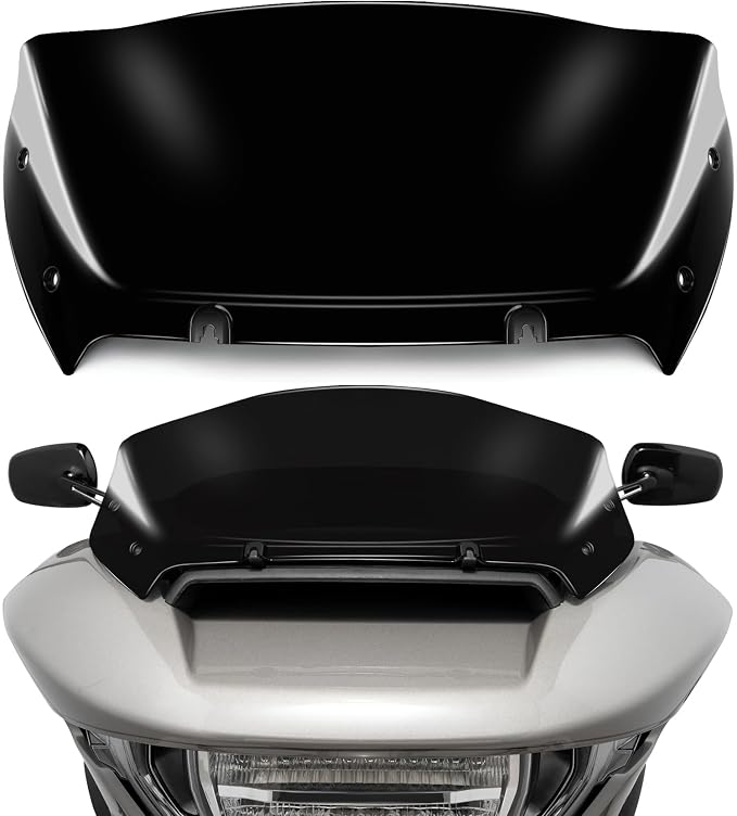 9" Wave Windshield Windscreen Wind Splitter Compatible with Harley Davidson CVO Road Glide FLTRXSE 2023-up, CVO Road Glide ST FLTRXSTSE 2024-up, Road Glide FLTRX 2024-up (Black)