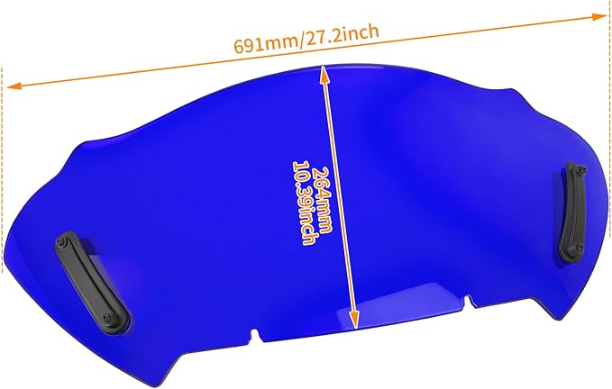 10" Windshield Windscreen Wind Splitter Fit For Harley Road Glide 2023.5-2026 Blue