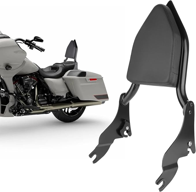 25" Detachable Sissy Bar Backrest for Harley Davidson Touring, Motorcycle Heavy Duty Steel Passenger Backrest Compatible with Street Glide/Road Glide/Road King/Electra Glide 2009-2024 (Black)