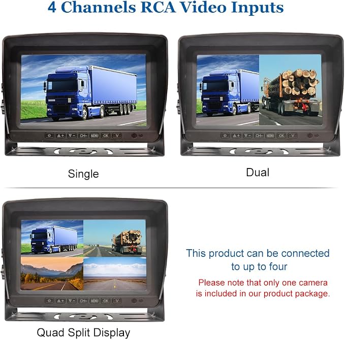 7 inch Wireless Backup Camera System Digital Signal HD 1080P Rear View Monitor Kit, IP69 Waterproof Night Vision Reverse Back up Camera for Truck Car RV Trailer Camper Van Bus