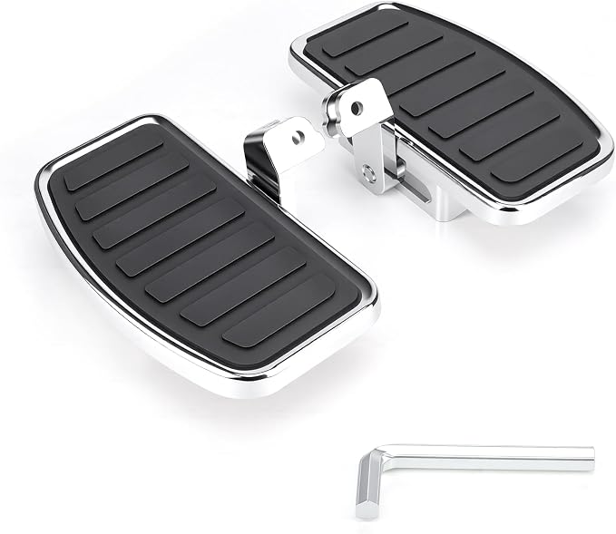 Floorboards Front Footpegs for Harley Softail 2018-2024 Breakout Deluxe Fat Bob Fat Boy Heritage Low Rider Slim Street Bob Sport Glide Wide Rider Anti-Slip Highway Pegs (Chrome)