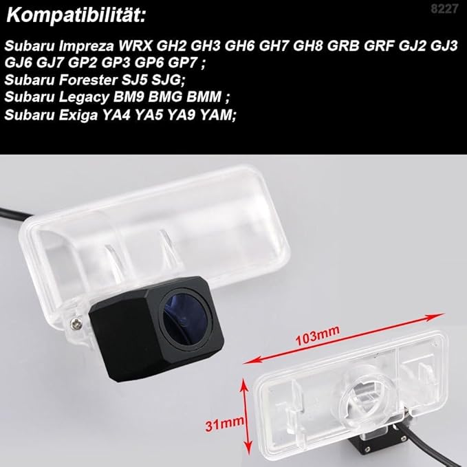 170 Degree View Angle Parking Backup Camera HD 1280 * 720 Pixel Rear View Camera Replacement for Subaru Impreza WRX GH2 GH3 GH6 GH7 GH8 GRB GRF GJ2 GJ3 GJ6 GJ7 GP2 GP3 GP6 GP7