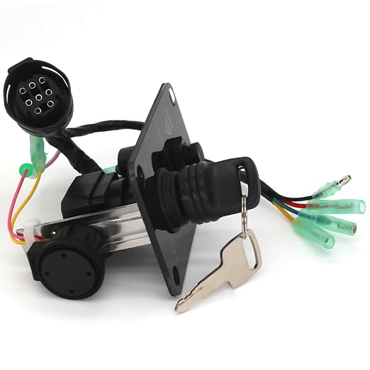 704-82570 Single Engine Key Switch Panel Assembly for Yamaha Outboard Model | Replaces 704-82570-12-00, 704-82570-08-00, 704-82570-01-00, Fits Yamaha 2 Stroke & 4 Stroke mechanical shift outboard motors