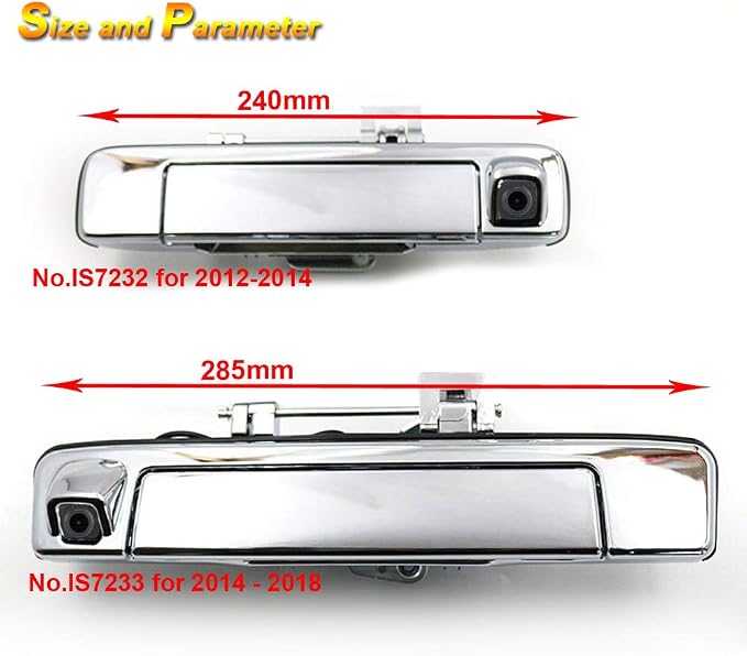 Car Rear View Trunk Handle Camera with Switch Parking Reverse Backup Camera HD Night Vision Waterproof, Replacement for Isuzu D-MAX DMAX 2012-2014 /Isuzu D-MAX DMAX 2015-2018