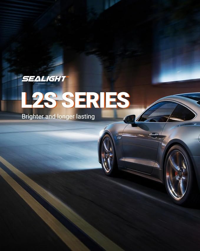 SEALIGHT L2S 9012 LED Light Bulbs, 10X 45000LM Super Brighter 6500K Cool White, 9012/HIR2 LED Bulb with 25000RPM Fan, 1:1 Mini Size, 70000Hrs Long Lifespan with IP68, Plug N Play, Pack of 2