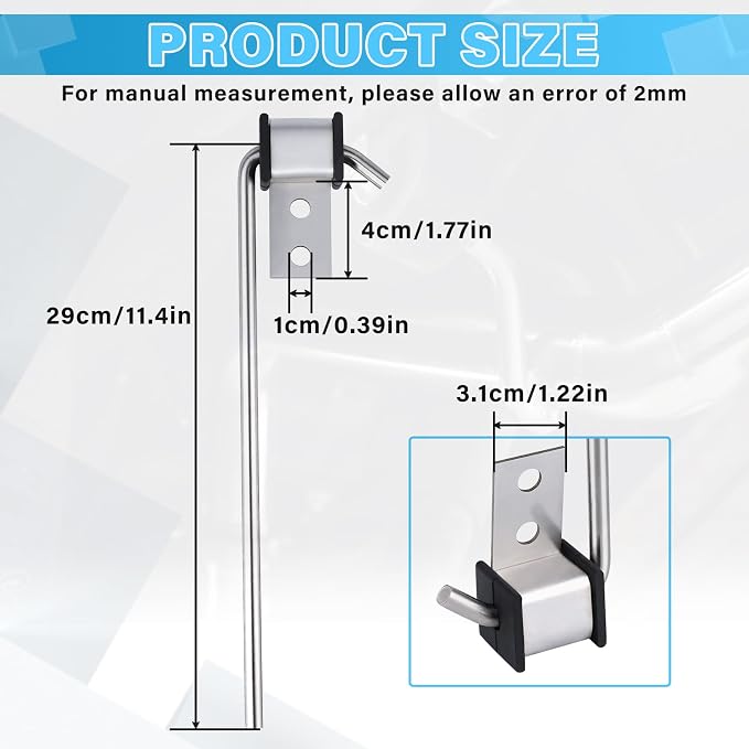 Universal Stainless Steel Exhaust Hanger Heavy-duty Exhaust Hanger Rod Exhaust Pipe Hanger Bracket Weld On - 3/8" Rod 11" Long(4 PCS)