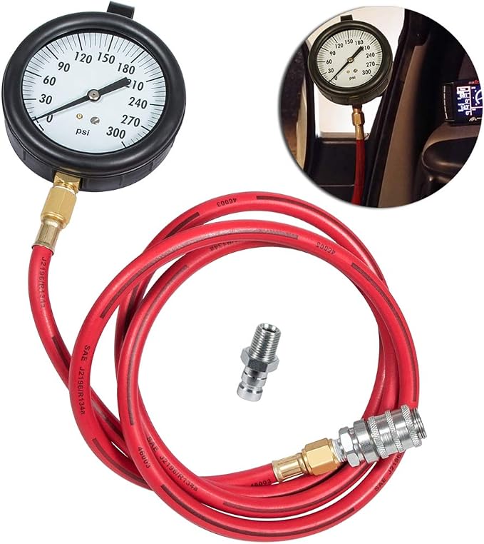 TU-32-20 Compuchek Fuel System Pressure Test Gauge Fits for Cummins and Diesel Engines with Compuchek Test Ports, 0-300 PSI