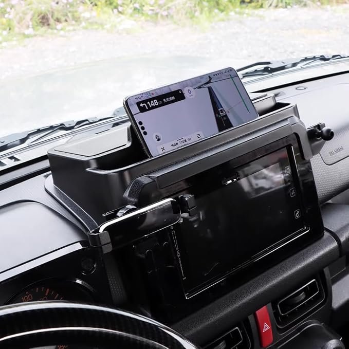 7 Inch Navigation Screen Storage Box for Suzuki Jimny JB74 JB64 2/3 Door 2019-2026, Center Console Dashboard Organizer Tray Jimny Interior Accessories ABS