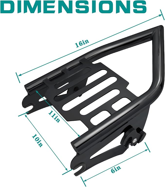 Detachable Mounting Luggage Racks for 2009-2025 Harley Davidson Touring Street Glide/Electra Glide/Road King/Road Glide (Black)