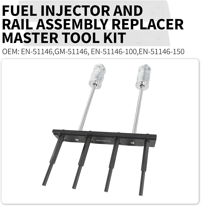 DPTOOL EN-51146 Fuel Injector Puller Removal Tool Rail Assembly Replacer Master Tool Kit Compatible with GM Opel Buick Vauxhall MG 1.0L 1.4L 1.5T LFVI 1.5 LG3 1.6L SGE Engine EN-51146-100 EN-51146-200