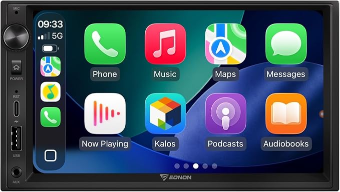Eonon 7'' Double Din Car Stereo Wireless CarPlay & Wireless Android Auto Car Audio Receivers with AHD Backup Camera, Built in DSP, Bluetooth, MirrorLink, SWC, FM/AM, Fast Charge - X3