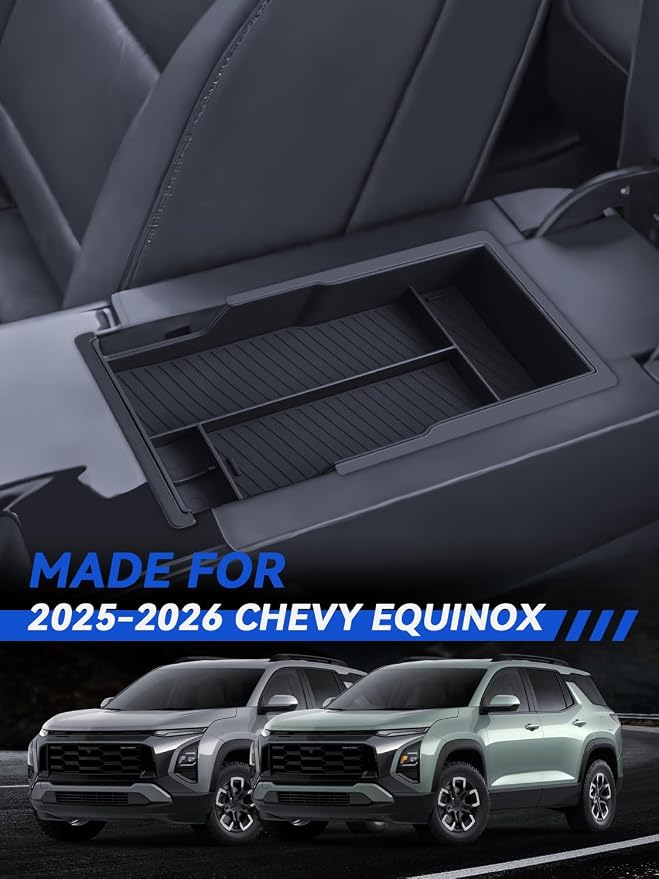 for 2 Layer Equinox Center Console Organizer 2025 2026 Equinox(LT/Active/RS) Accessories Armrest Tray Middle Storage Box Insert Container Durable ABS Plastic