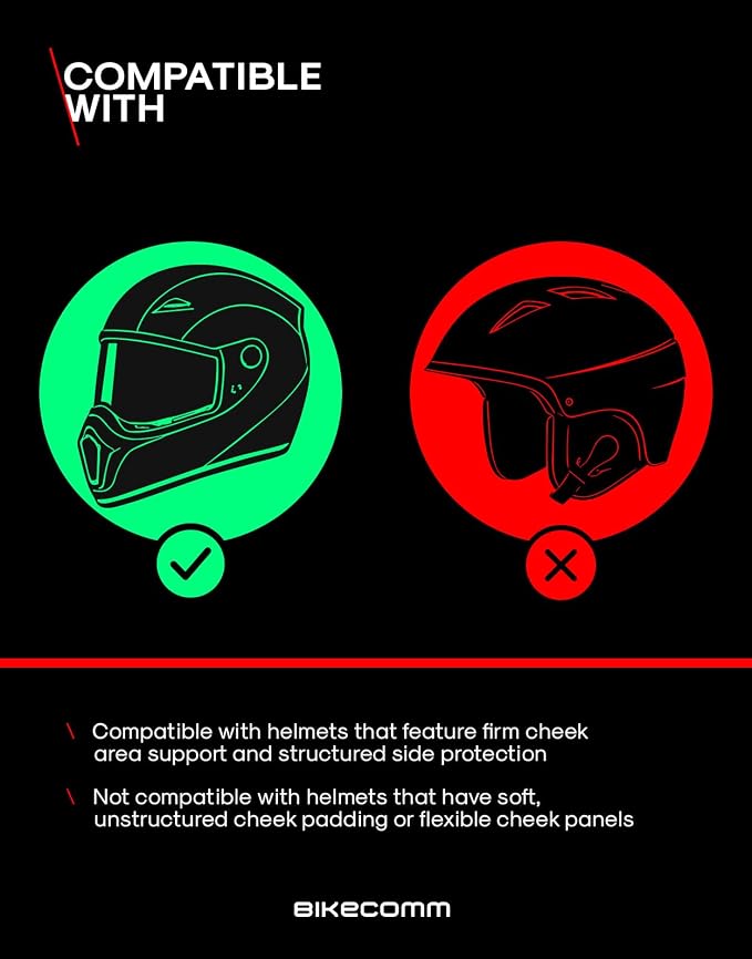 BIKECOMM Salut Motorcycle Helmet Speakers Intercom – 1000M Range Wireless Speakers - Helmet Communication System, IP67, Black, Twin Pack