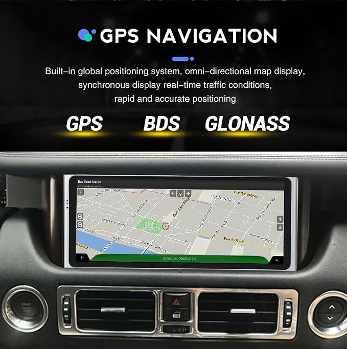 2GB+32GB Car Stereo Android 13 Radio for Land Rover Range Rover III L322 V8 2005-2012, GPS Navigation 10.25 Inch Multimedia Video Player FM BT Receiver WiFi Carplay Android Auto
