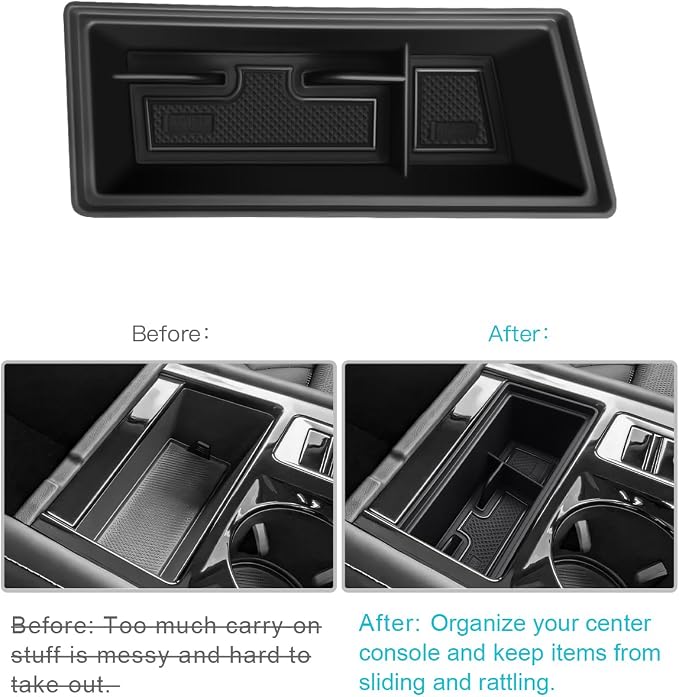 CDEFG for 2024 2025 2026 Volkswagen Atlas Center Console Organizer Tray for 2024 2025 2026 VW Volkswagen Atlas(SEL/R-Line/SE) Accessories Front Console Organizer Central Consola Storage Box