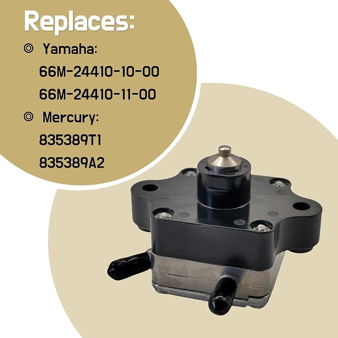 Fuel Pump Replacement for Yamaha 9.9 HP 15 HP 4-Stroke Outboard Fits Engines 66M-24410-10 66M-24410-11 66M-24410-00 66M2441011 for Sierra 18-35302 for Mallory 9-35302