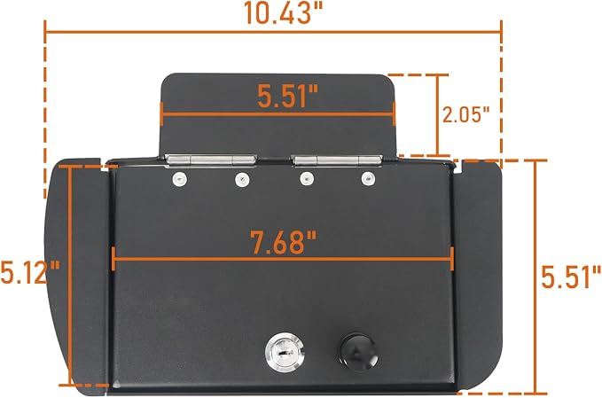 Hooke Road Tacoma Center Console Safe Lockbox Extra Storage Compatible with Toyota Tacoma 05-15 2nd Gen Pickup Truck