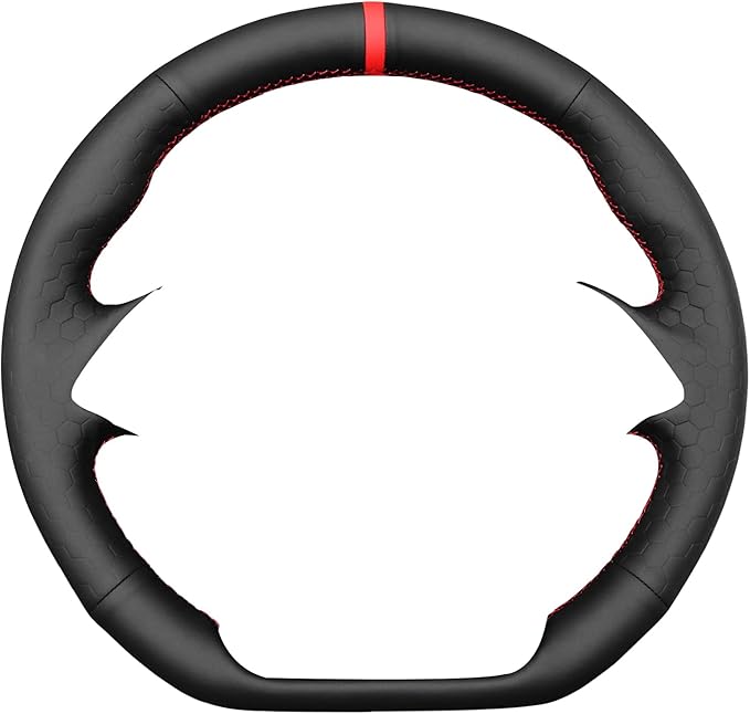 MEWANT Steering Wheel Cover for Chevy Camaro 2016-2024 Hand-Stitched Hive Leather Car Steering Wheel Wrap