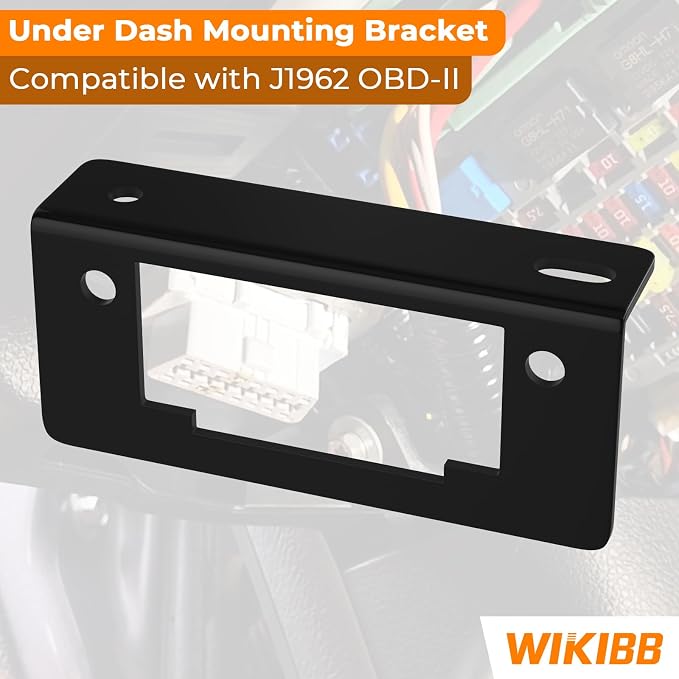 Under Dash Mounting Bracket Compatible with J1962 OBD-II 10-Pack, OBD2 Mounting Bracket or Cable Holder Splitter Mount, Black