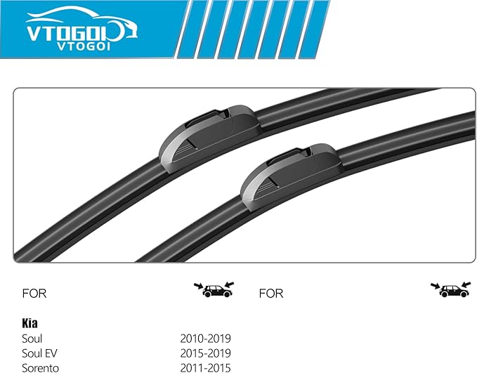 OEM Windshield Wiper Blades Replacement for Kia Sorento 2011-2015 Soul 2010-2019 Soul EV 2015-2019, All Weather Original Factory Quality Front & Rear Wipers Set 24"+20"+11" (Pack of 3)