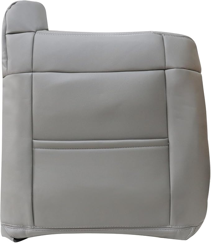 SecosAutoparts Driver & Passenger Side Bottom & Top & Armrests Gray Replacement Leather Seat Covers Compatible with Chevy Silverado 1500 2500 3500 Tahoe Sierra Suburban Avalanche 1999 2000 2001 2002