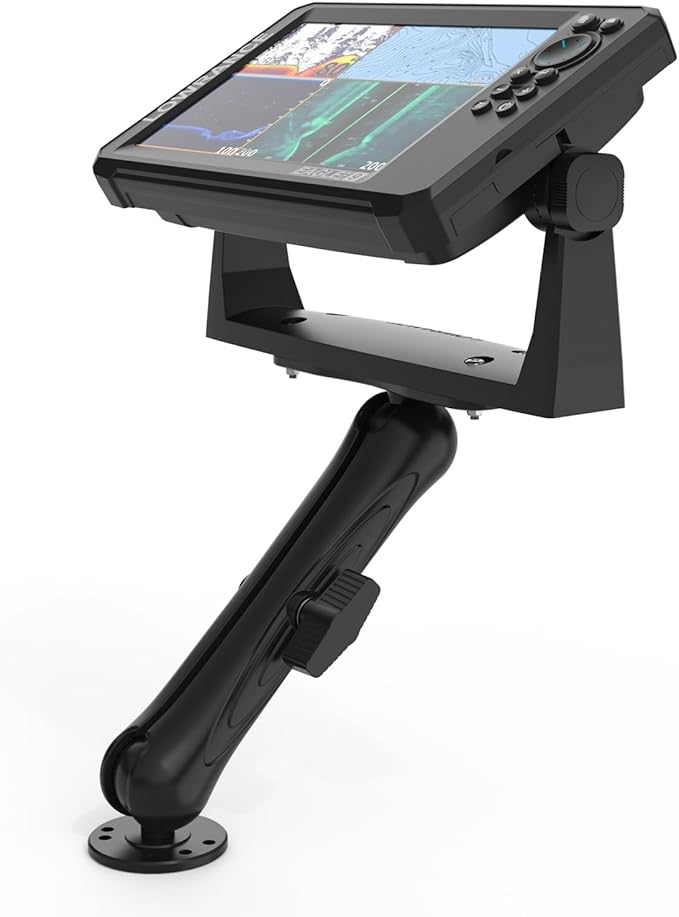 Aluminum Fish Finder Mount, Compatible with Garmin and Lowrance, 9.3'' Adjustable Arm, 1.5'' Marine Electronic Ball Mount