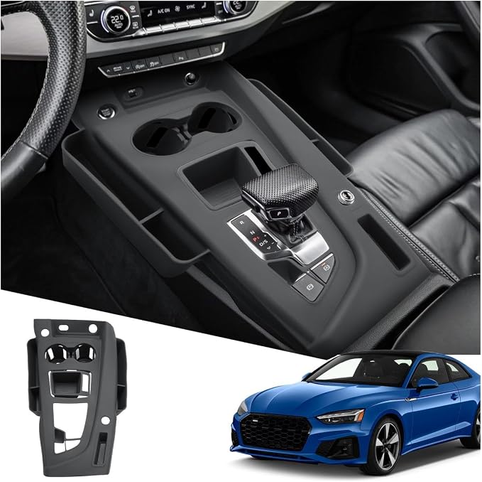 ECOZEN Center Console Organizer Tray For 2020-2024 Audi A5 & 2020-2025 Audi A4/S4 - Silicone Cover Center Console Anti Scratch Protective Pad Storage Tray For 2020-2024 A4/S4/A5 Interior Accessories