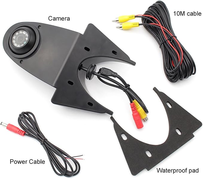 Universal Camera Car Top Mount Brake Lamp Light Rear View Reverse Parking Camera,replacement for Citroen Berlingo Jumper Jumpy Nemo Dacia Dokker Van Nissan Navara HD for all RV models (Black Camera)