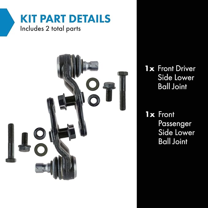 TRQ Front Lower Driver and Passenger Side Ball Joint Set Compatible with 13-20 Hyundai Santa Fe 19 Santa Fe XL 13-18 Sport 11-14 Sonata L4 2.0L 11-14 Sonata Limited L4 2.4L 12-14 Azera
