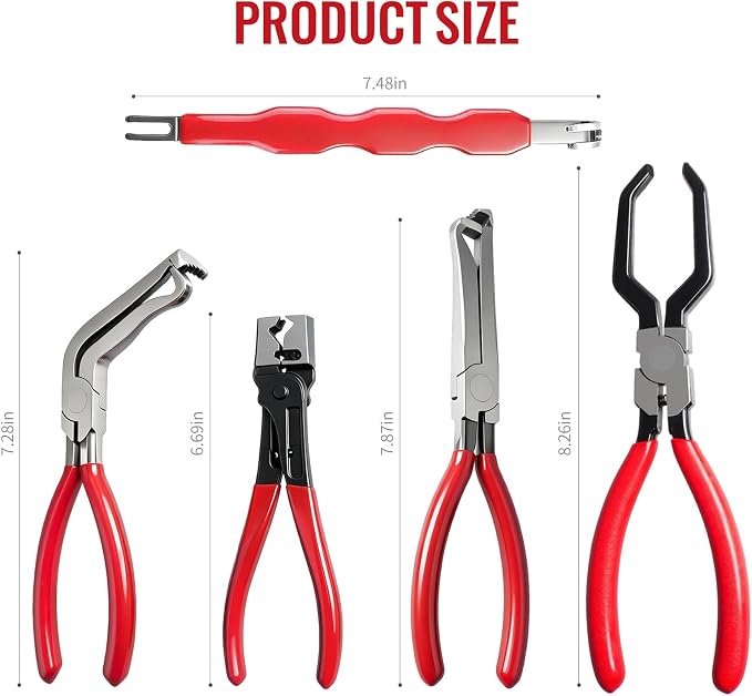 5-Piece Electrical Disconnect Pliers for Cars, Electrical Connector Separator Tool,Automotive Electrical Disconnect Pliers Set for Coil Pack & Hose Clamps for All Cars