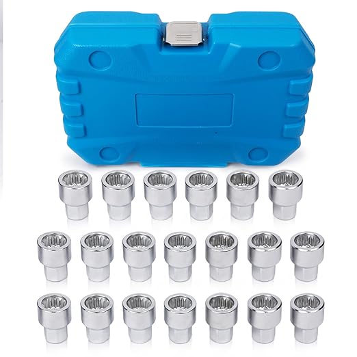 BELEY 20PCS Wheel Lock Nut Key Kit for Porsche & VW Touareg - Anti-Theft Lug Nut Remover Tool Set with Screw Remover