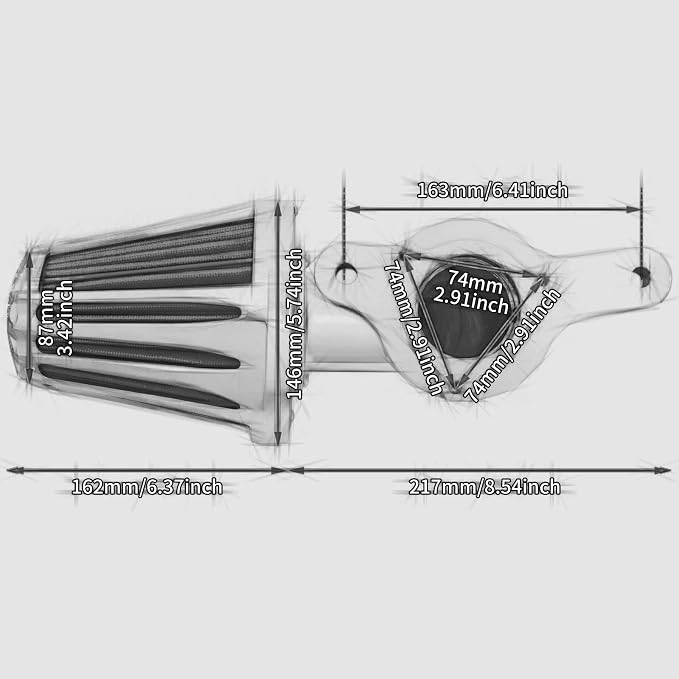 Motorcyle Air Cleaner Filter CNC 90° Forward-Facing Kit Fit for Harley Softail Touring Trike Sportster XL Dyna (Chrome Housing Red Element, D For M8 Touring 17-23 Trike 17-25 Softail 18-24)