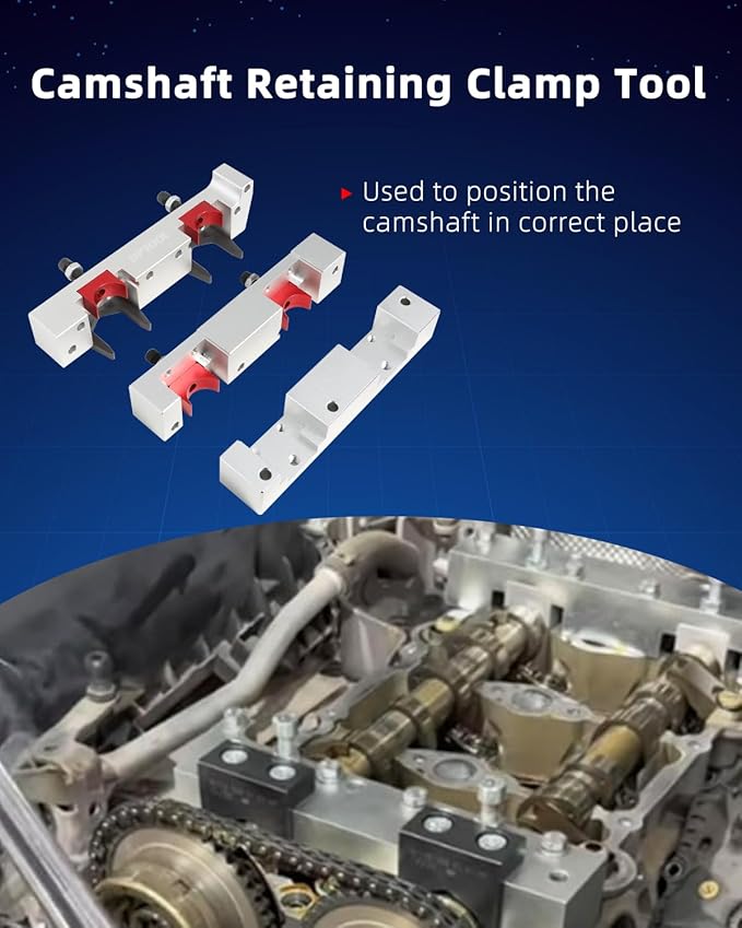 DPTOOL Camshaft Alignment Locking Timing Tool Kit Fuel Injector Puller Removal Tool Compatible with Mercedes Benz M133 M260 M264 M270 M274 1.6L V4 A Class and B Class Engine 270589006100 270589016100