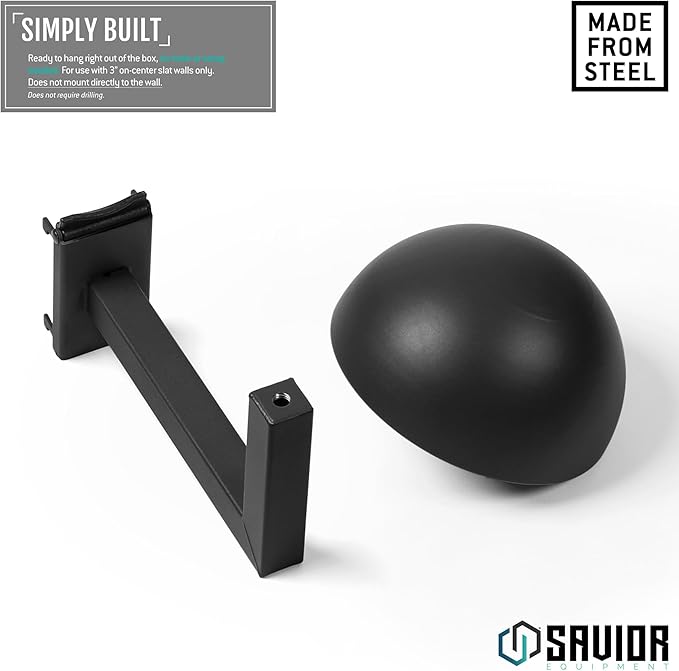 Savior Equipment Wall Rack System Tactical Helmet Attachment Gear Wall Mount Display Rack Organizer Hanger, Adjustable Height, Heavy-Duty Steel Construction Hold Up to 20 lbs