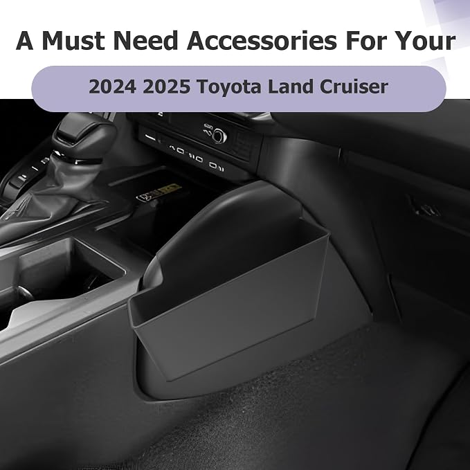 LUWU Center Console Organizer for 2024 2025 2026 Toyota Land Cruiser Accessories Armrest Storage Box Tray Passenger Side Organizer Insert Tray ABS Material Land Cruiser 250 2025 2026 Accessories