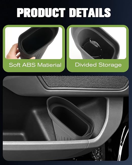 Silicone Car Trash Bin for Door 2026 F150 XLT Car Door Trashcan Trash Holder for 2022-2026 Ford F150 Lightning Accessories (Pro /XLT) Driver & Passenger Side Door Bin Door Pocket Flexible Convenient