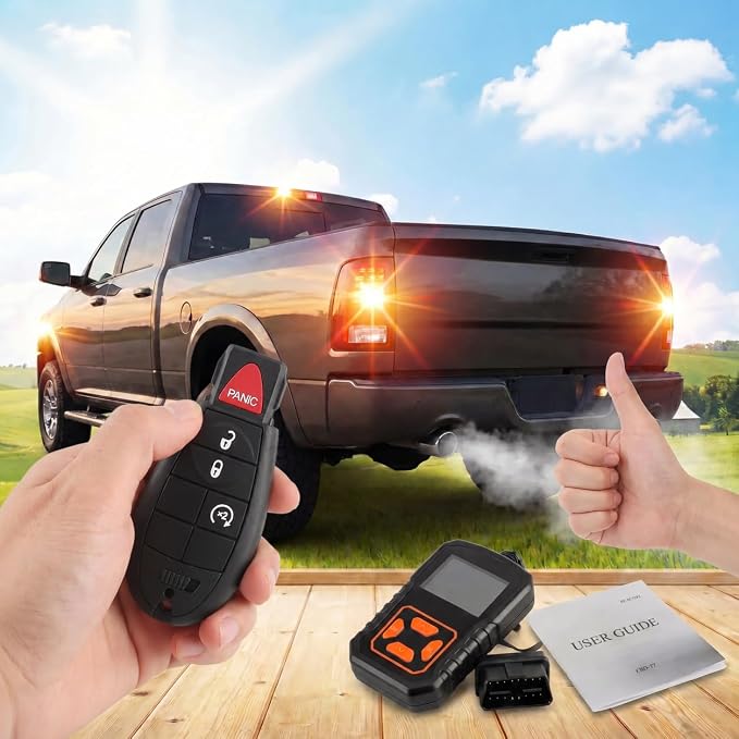 Simple Sync DIY Remote Key Fob Replacement Kit Compatible with Dodge Ram 1500 2500 3500 (2013-2017) - FCC ID: GQ4-53T, Includes 3 & 4-Button Pads, No Pro Tools Require