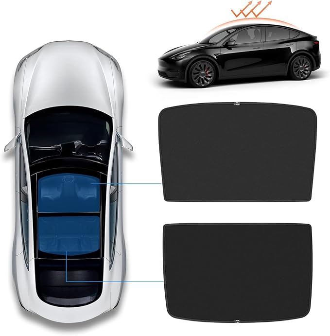 Tesla Model Y Sunshade Roof Never Sag Heat-Insulating, UV-Protective, Nano Ice-Crystal Coatings Interior Accessories for Tesla Model Y 2019-2024