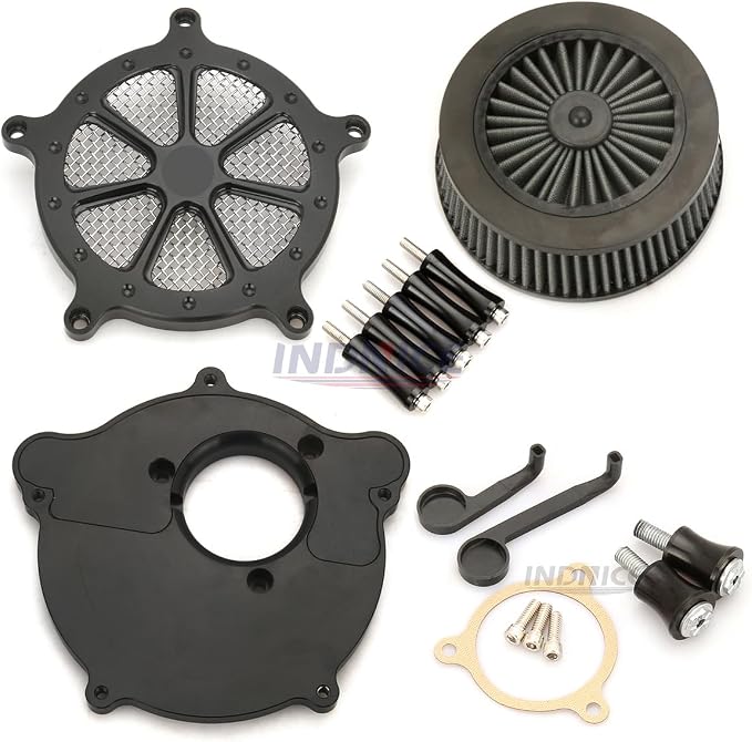 For harley air cleaner filter Sportster Softail Touring street road king glide Dyna for harley davidson air intake filters (Black Speed 7 style -gray filter, D-For M8 Touring/Softail 2018-UP)