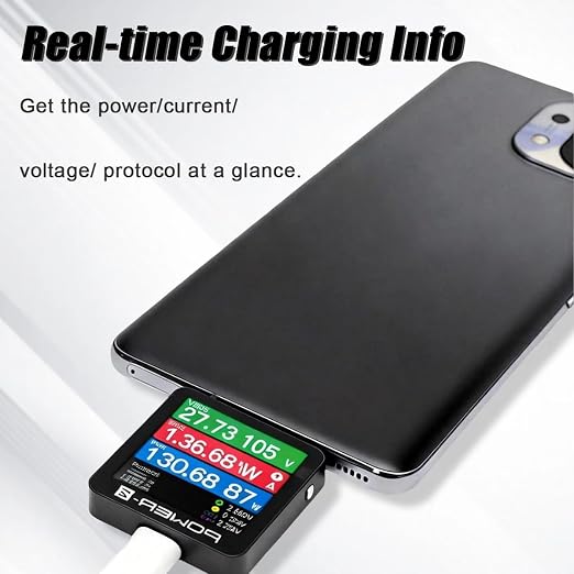 USB C Tester, Latest Upgrade with PD3.2 240W, Compatible with Power-Z KM003C, Digital Voltmeter Ammeter Fast Charging Diagnostic Tool, USB PD Protocol Analyzer for Power Bank, Phone, Laptop