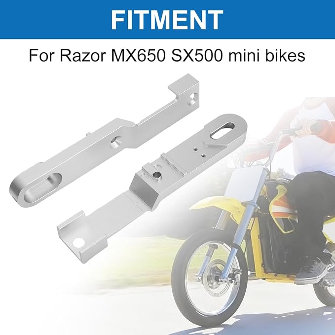 Swing Arm Extension Kit Compatible with Razor MX650 SX500 MX500, 4''-5'' Widening Axle Extension, Silver
